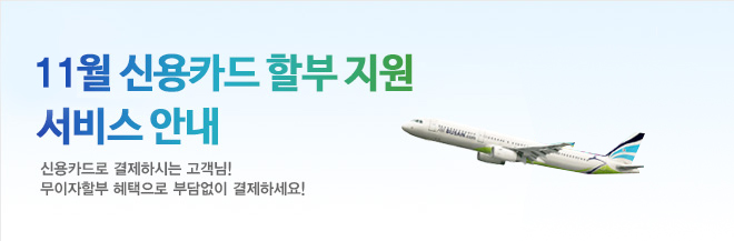 11월 신용카드 할부 지원 서비스 안내