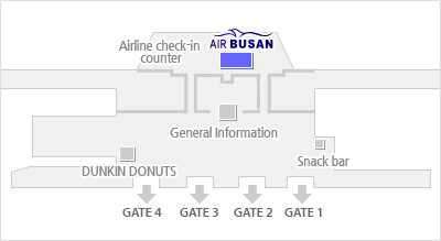 Located behind the general information at GATE2 and GATE3